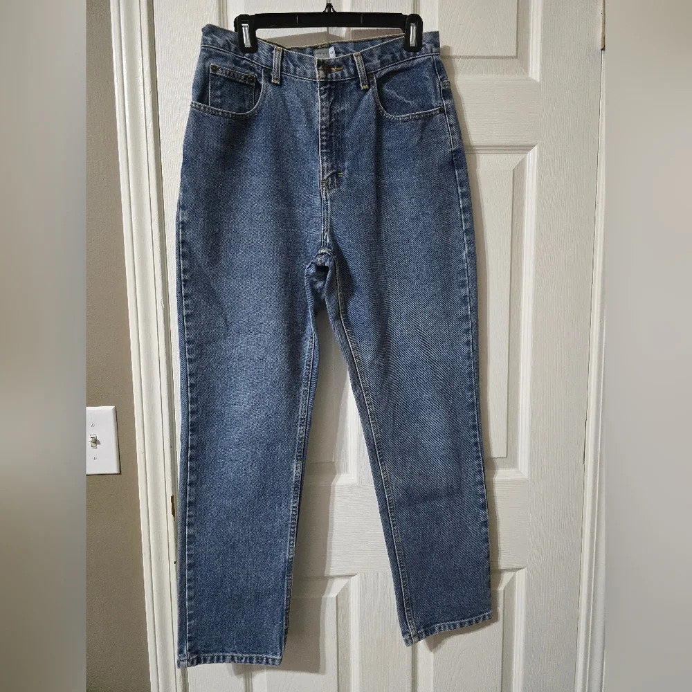 Vintage 90s High Waist Tapered Leg 100% Cotton Structured Mom Jeans, EUC!